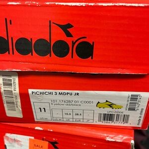 Diadora Kids Pichichi 3 MDPU JR Black and Yellow Sneakers